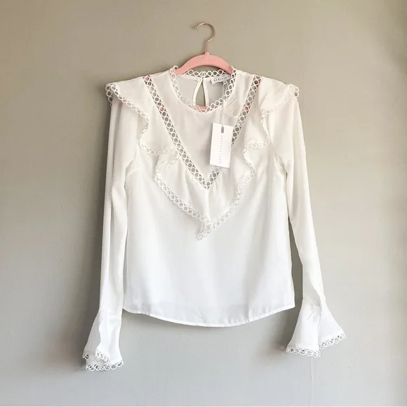 NWT Endless Rose Ruffle Long Sleeve Blouse - Picture 1 of 4